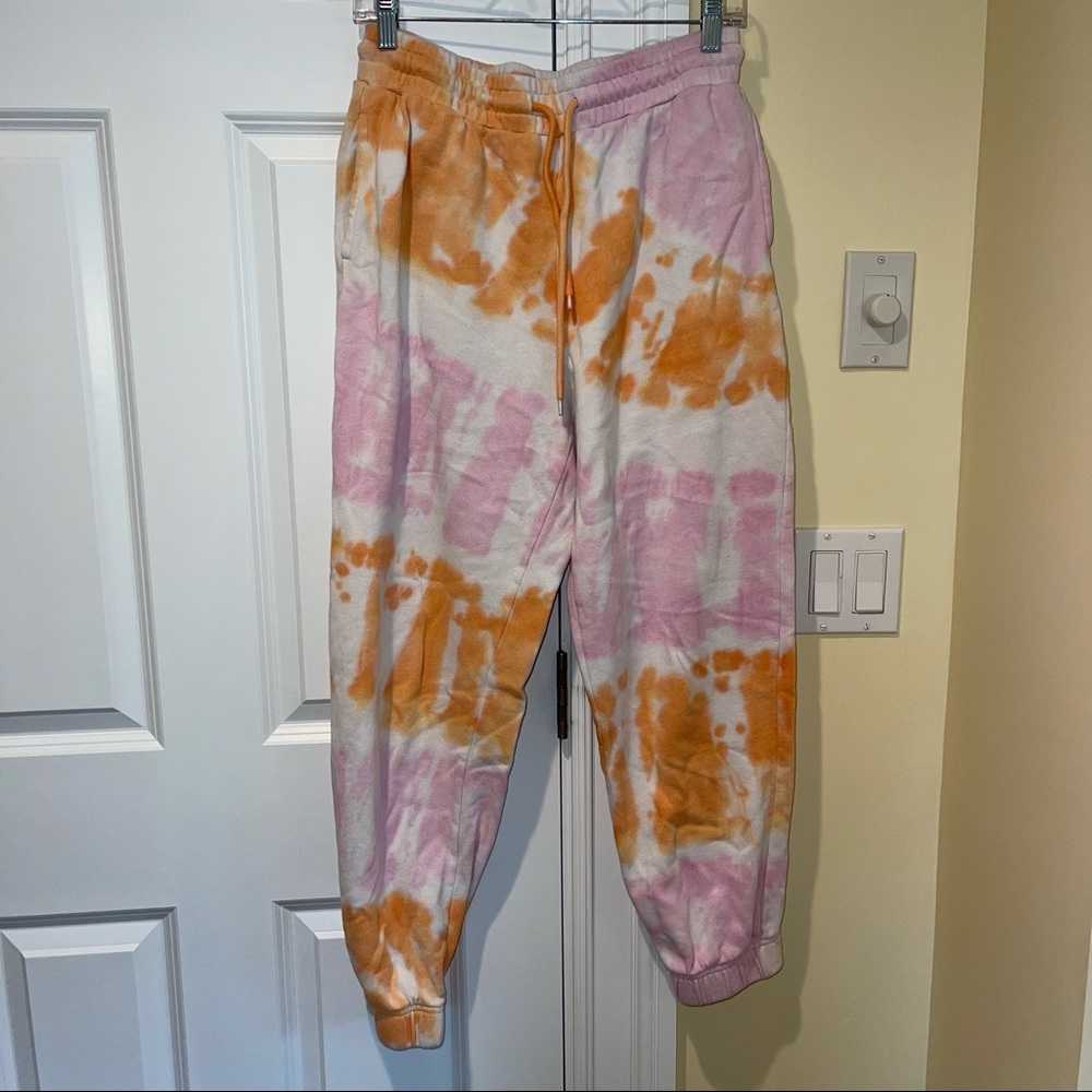 Tie Dye Orange & Pink Sweatpants / Lounge Pant